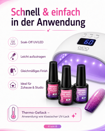 Preview: Set de 6 UV Thermo Gel Sparkle Bloom